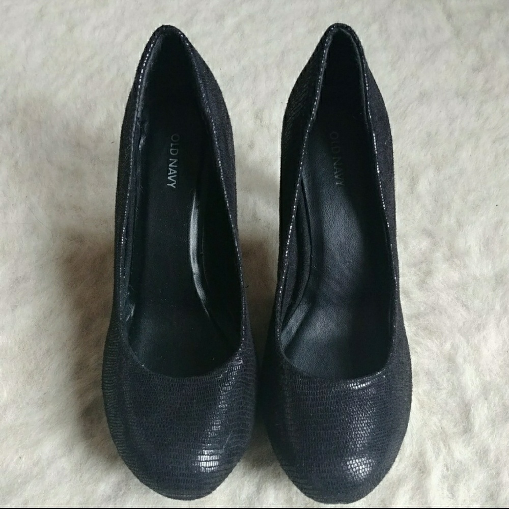 Old Navy Black Platform Heels Size 7